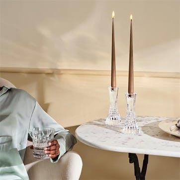 Lismore Diamond  Set of 2 Candlesticks 18cm, Clear