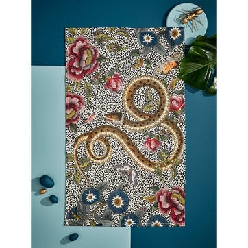 Tea Towel, Snake/Floral