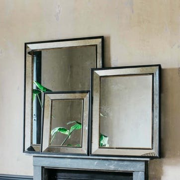 Phillipe Antiqued Mirror H110 x W85cm, Black / Gold