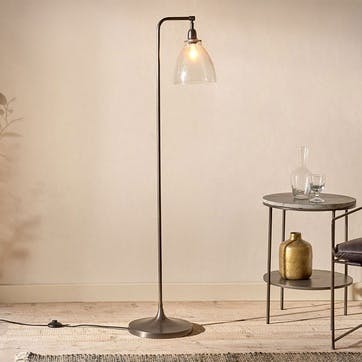 Muturi Glass Floor Lamp H147cm, Aged Bronze