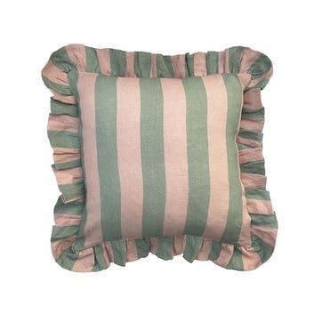 Wide Stripe Cushion Cover 45cm x 45cm, Blush & Sage