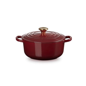 Signature Cast Iron Round Casserole 20cm, Garnet