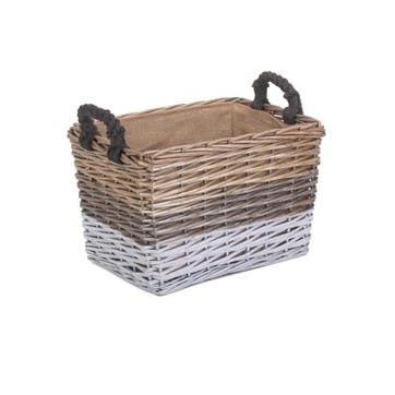 Large Rectangular Triple Tone Chunky Storage Basket