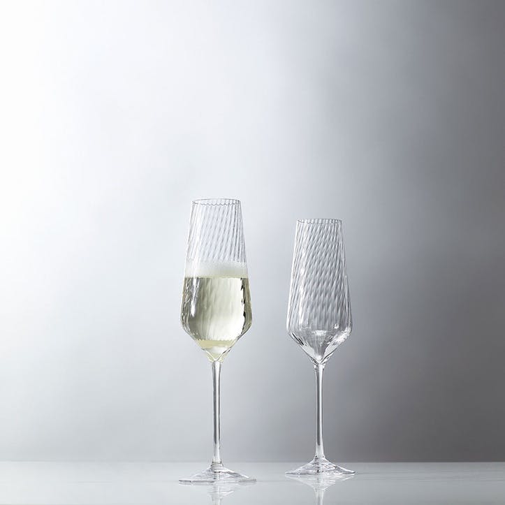 Vera Wang Swirl Set of 2 Champagne Flutes, 270ml, Clear