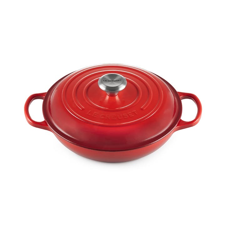 Cast Iron Shallow Casserole - 30cm; Cerise