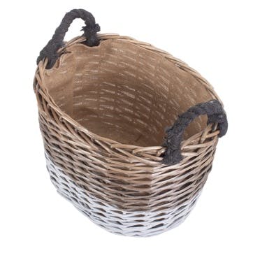 Large Oval Triple Tone Chunky Storage Basket