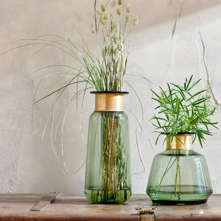 Miza Glass Vase, Green, Large
