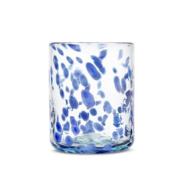 Azul Set of 4 Hand Made Glass Tumblers H11cm, Blue