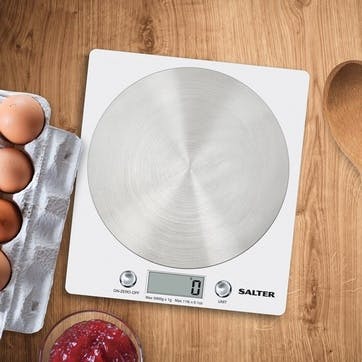 Disc Electronic Digital Kitchen Scales, White