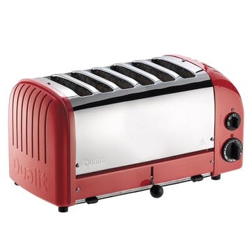 Classic Vario 6 Slot Toaster, Red