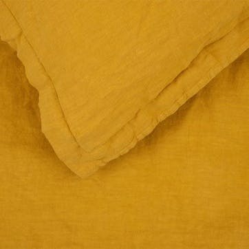 Washed Linen Oxford Pillowcase, Mustard