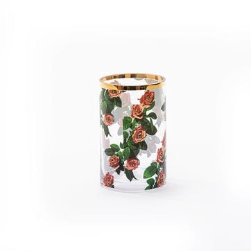Toiletpaper Roses Cylindrical Vase H14cm, Multi
