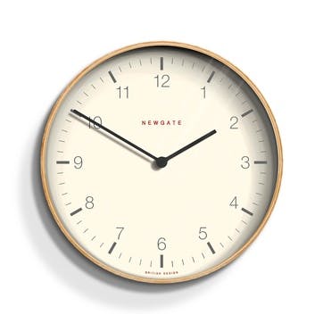 Mr Clarke Wall Clock, D28cm, Pale Wood