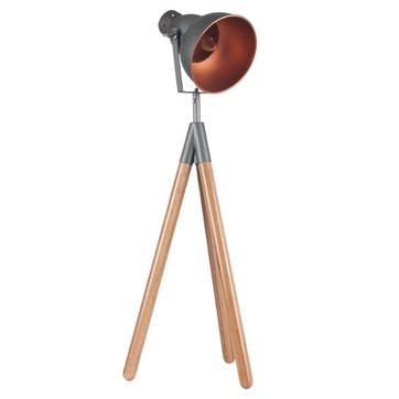 Larkin Tripod Table Lamp; Grey & Copper
