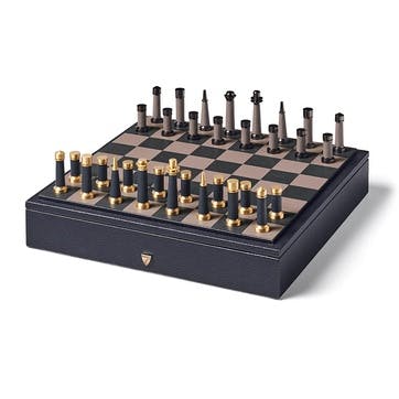 Luxe Chess Set L30 x W30cm, NavyPebble