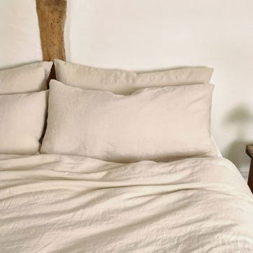 Linen Pair of Standard Pillowcases, Almond