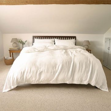 Linen King Size Duvet Cover, White