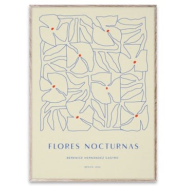Flores Nocturnas 01 Acoustic Panel 57 x 80cm, Blue