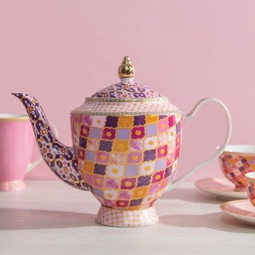 Teas & C's Kasbah Porcelain Teapot with Infuser 1L, Rose