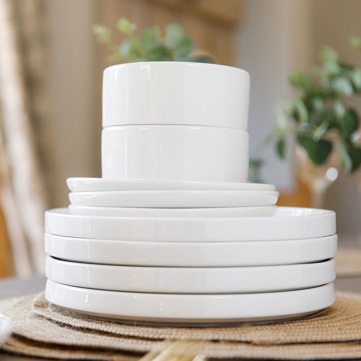 Camberlie 12 Piece Porcelain Dinnerware Set , White