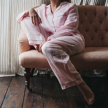 Blush Linen Pyjama Set, Small