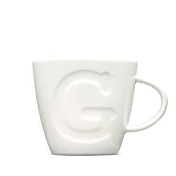 Alphabet G Mug, 380ml, Cream