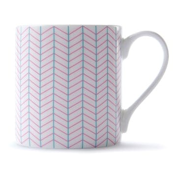 Mug, H9 x D8.5cm, Jo Deakin LTD, Ebb, pink/turquoise