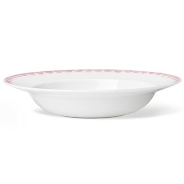 Scallop Rim Soup Bowl D24cm, Pink