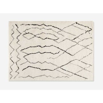 Cecily rug, H76 x W88 x D79cm, White & Grey