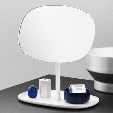 Flip Vanity Mirror L28 x D19.4 x H34.5cm White