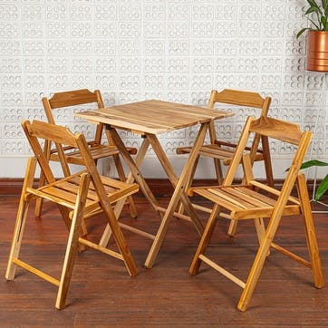 5 Piece  Folding Bistro Set, Natural