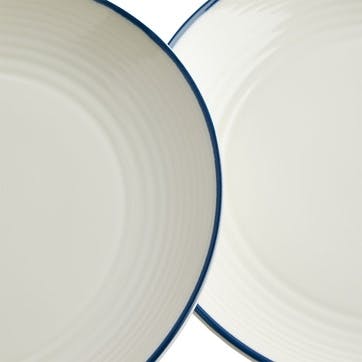 Gordon Ramsay Maze Denim Line Set of 4 Plates D22cm, White