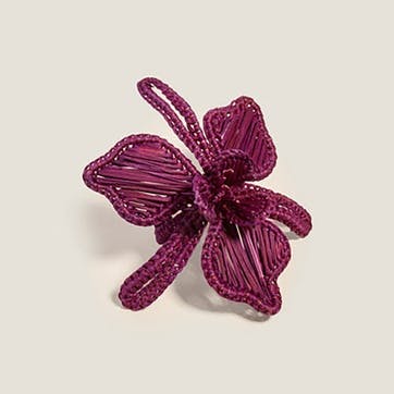 Set of 4 Orchid Napkin Rings , Mulberry