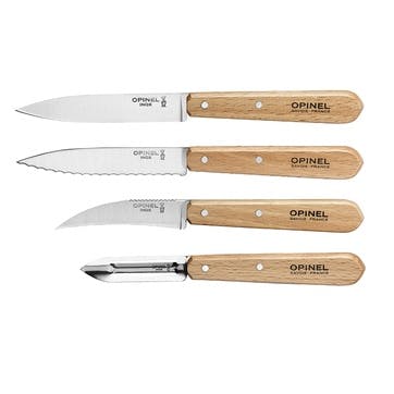 Olive Wood Kitchen Knife Set, Natural