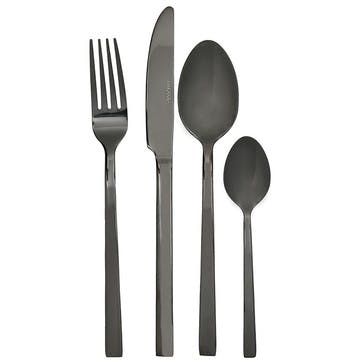 Mikasa Cutlery Set, 16 Piece, Black