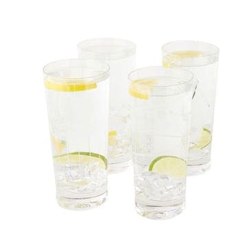 Cheers Set of 4 High Ball Glasses 550ml, Clear