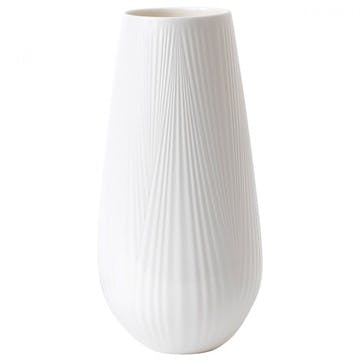 White Folia Tall Vase, 30cm