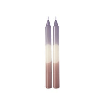 Like Set of 2 Tapered Candles H23cm, Lavender/Grape