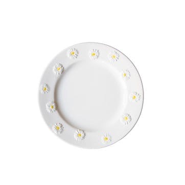 Daisy Set of 4 Side Plates, D22cm, White