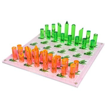 Beverly Hills Chess Set  L35.6 x W35.6cm, Pink