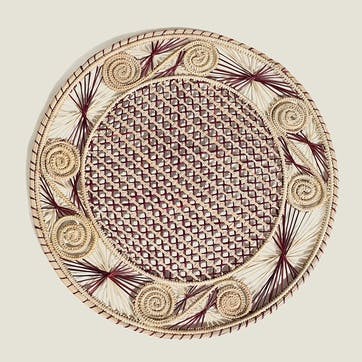 Sandra  Set of 2 Woven Placemats D35cm, Mulberry