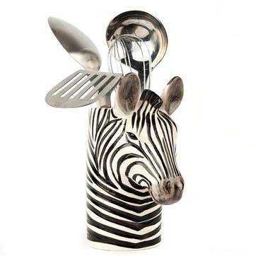 Zebra Utensil Pot H22cm Black/White