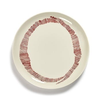 Ottolenghi, Set of 2 Medium Plates, White and Red