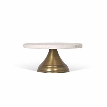 Brompton Marble Cake Stand D25cm, Antique Brass Finish