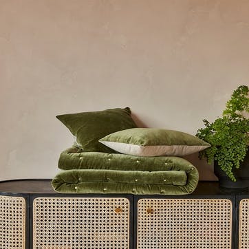 Jaipur Bedspread 220 x 200cm, Olive Green