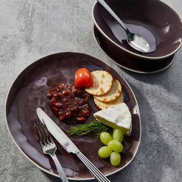 Vie Naturelle 16 Piece Dinner Set,  Aubergine