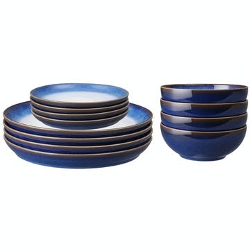 Blue Haze Coupe Dinnerware Set, 12 Piece