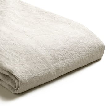 Cotton Linen Mix Duvet Cover, Double, Oatmeal