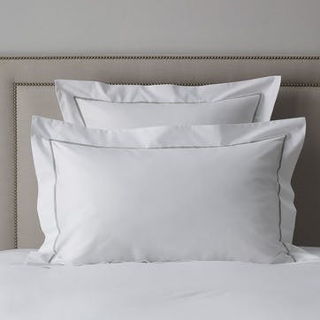 Savoy Oxford Pillowcase, Standard, Silver