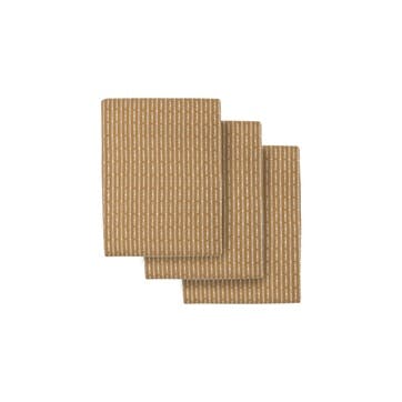 Piqué Set of 3 Kitchen Cloths 18 x 35cm, Khaki Stone